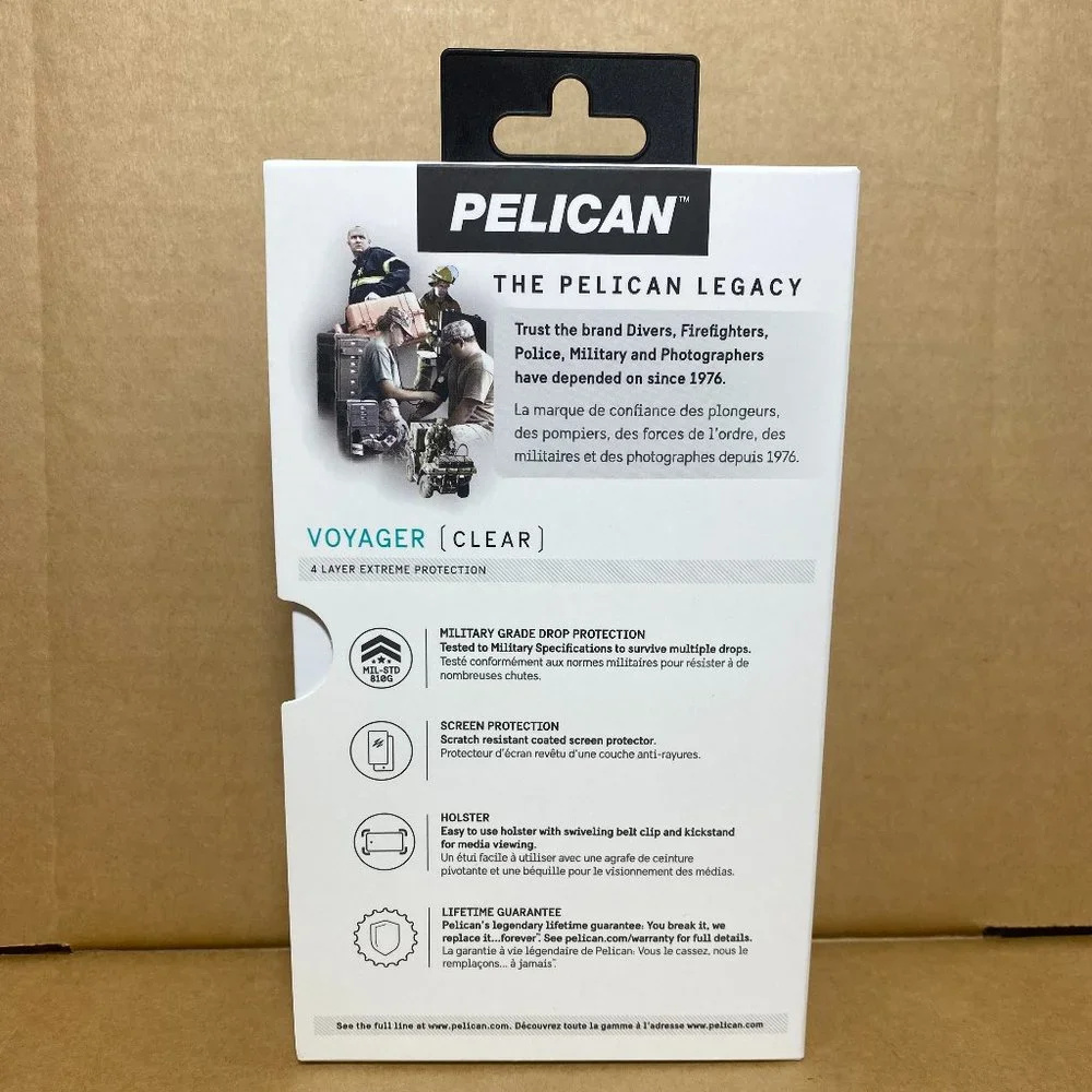 Galaxy S8 Case Pelican Voyager Rugged 4 Layer Military Grade Case Clear Gray‎
